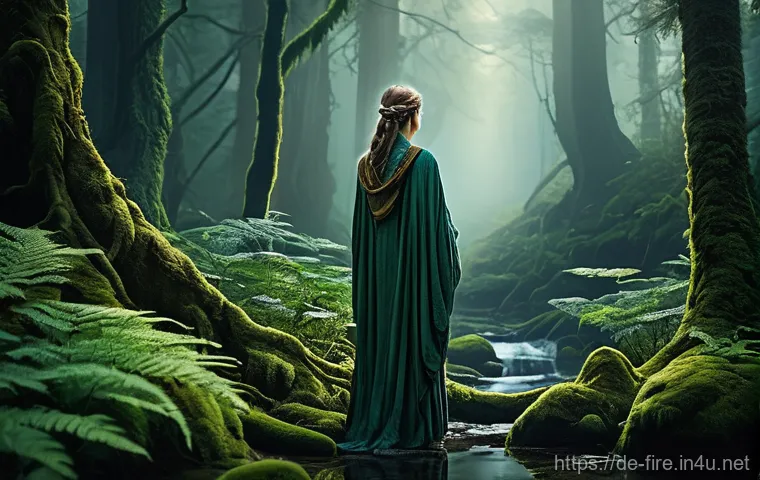 화재안전관리 실무에서의 위험요소 평가 방법 - **Prompt:** A serene and mystical ancient forest at twilight. Tall, old-growth trees with thick, gna...
