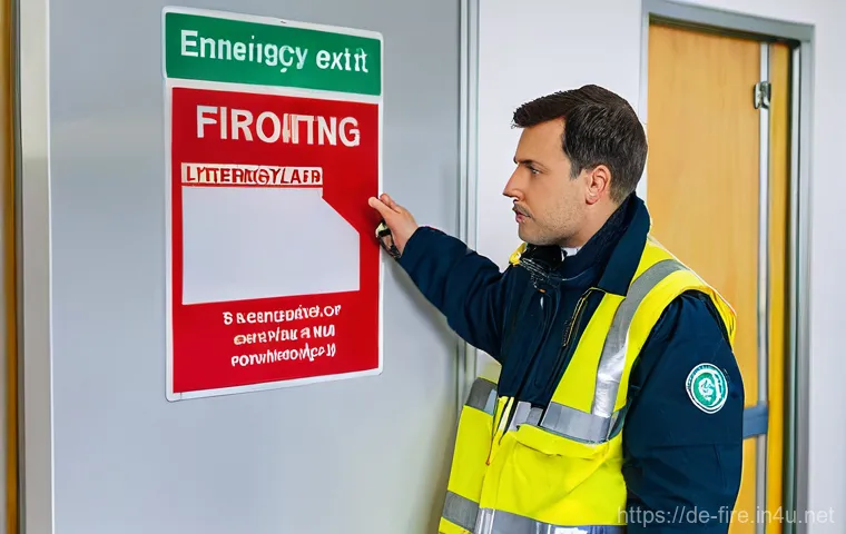 화재안전관리기술자 자격증 활용법 - **A highly professional and attentive Fire Protection Officer conducting a detailed safety inspectio...