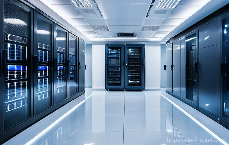 화재안전관리 실무에서의 성공적인 프로젝트 사례 - **Prompt:** A state-of-the-art server room or modern office interior, exceptionally clean and bright...