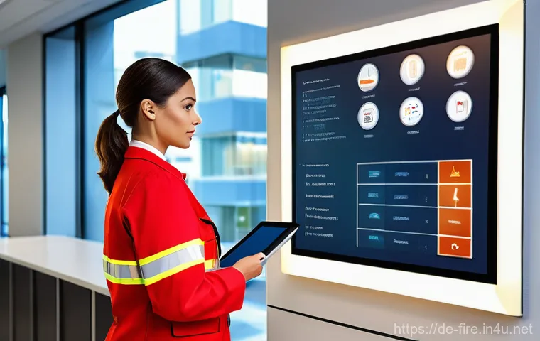 화재안전관리기술자의 주요 직무 분석 - **Prompt 1: The Architect of Safety in a Modern Building**
A professional, male or female, dress...