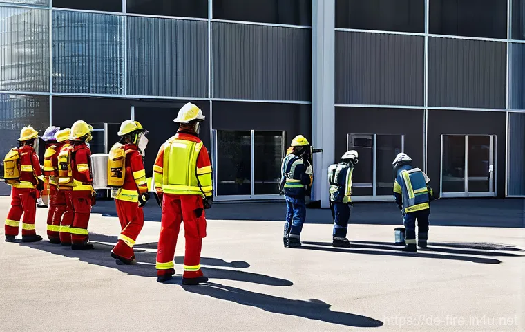 화재안전관리기술자의 주요 직무 분석 - **Prompt 1: The Architect of Safety in a Modern Building**
    A professional, male or female, dress...
