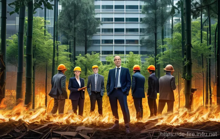 화재안전관리 실무에서의 프로젝트 관리 - **Prompt**: A diverse group of professional adults, including architects, engineers, and constructio...