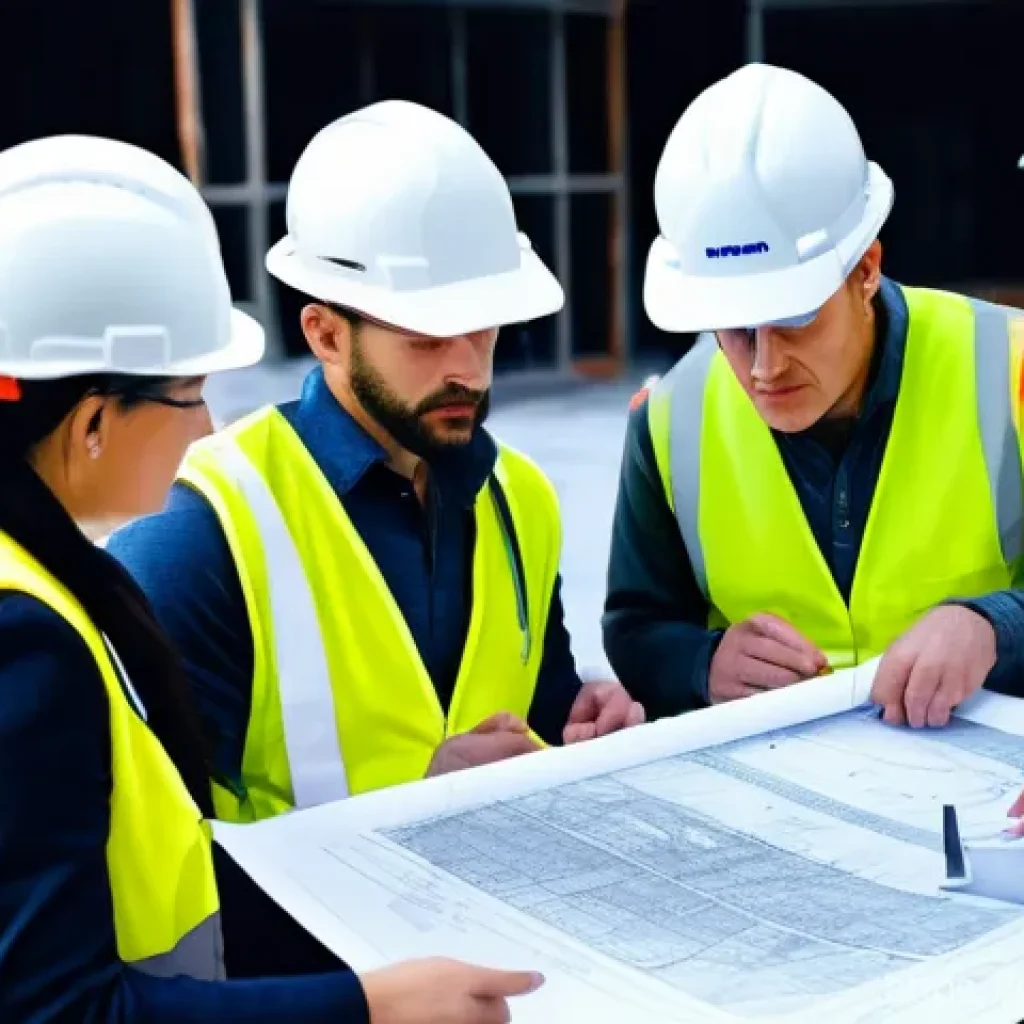 화재안전관리 기술자의 주요 직무 및 책임 분석 - **Prompt:** A diverse team of architects, structural engineers, and fire safety experts (men and wom...