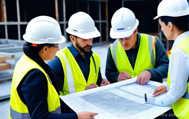 화재안전관리 기술자의 주요 직무 및 책임 분석 - **Prompt:** A diverse team of architects, structural engineers, and fire safety experts (men and wom...