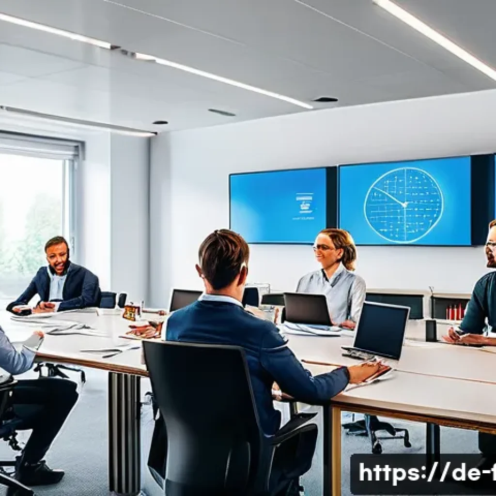 화재안전관리 직무에서의 윤리적 문제 사례 - A modern office environment in Germany showing a diverse team of professionals engaged in a detailed...