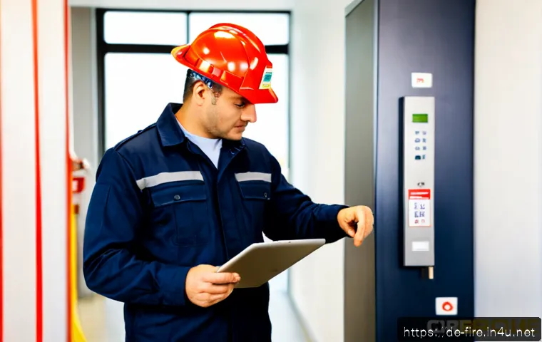 화재안전관리기술자 경력개발 로드맵 - Photorealistic career development scene for a fire safety management technician in Germany: a confid...